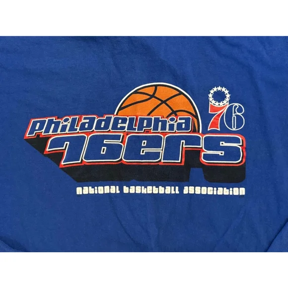 Vtg Majestic Philadelphia 76ers Hardwood Classics NBS Long Sleeve T-Shirt Sz M - Picture 7 of 7